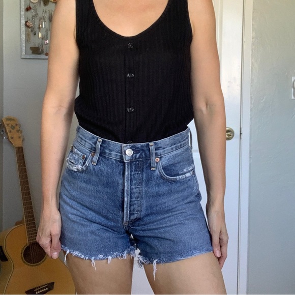 Agolde Reese denim shorts - Picture 2 of 8